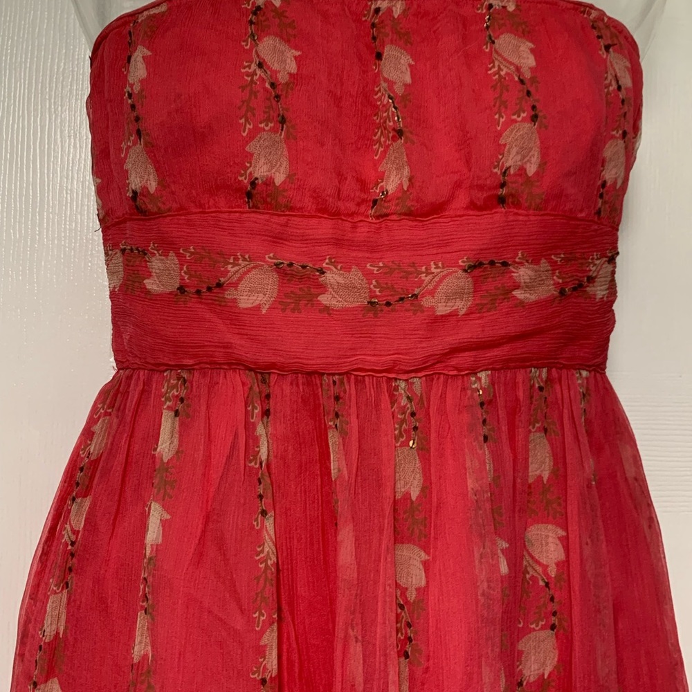 Vintage J Crew Silk Elegant Strapless Dress - Picture 2 of 14